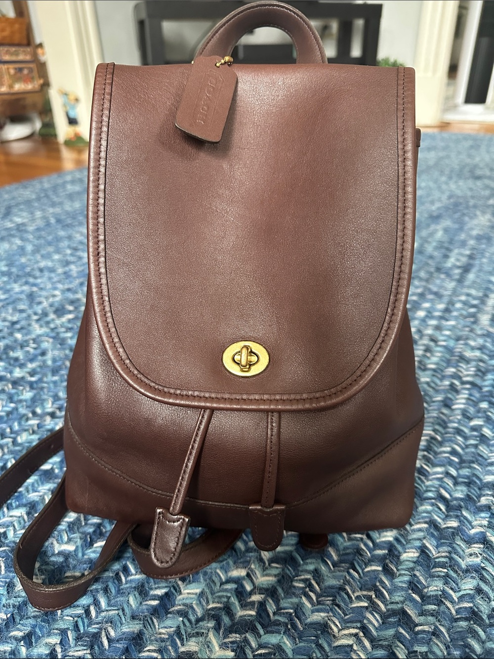 Vintage Coach Large Daypack (9791) Leather Backpack mahogany